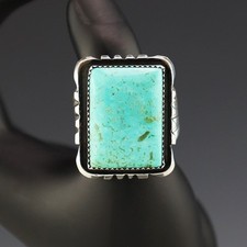 NATIVE AMERICAN NAVAJO STERLING SILVER & TURQUOISE RING