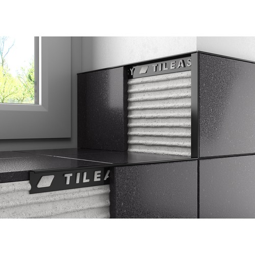 Tileasy black 10mm square - black,