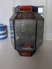 Turkish Tunisian Style Stained Glass And Metal Grid Lampshade