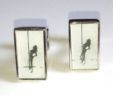 Rare Sonia Spencer Hologram Moving Undressed Lady Dancer Cufflinks See Video.