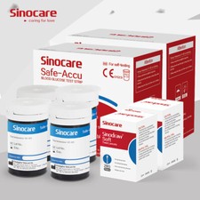 SINOCARE Safe Accu 100x Strips Diabetic Blood Sugar Test Glucometer