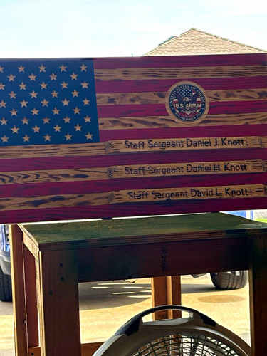 Wood american flag plaque - american,