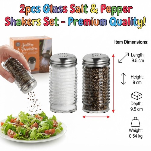2pcs glass salt pepper - 2pcs, &
