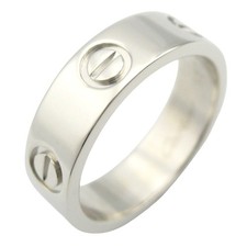 Cartier Love Ring, Pt950 Platinum, Men's and Women's, Silver
