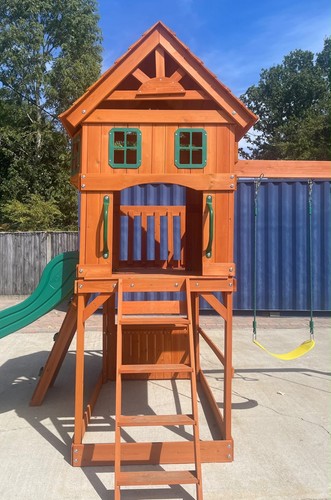 Wooden outdoor playhouse - wooden,