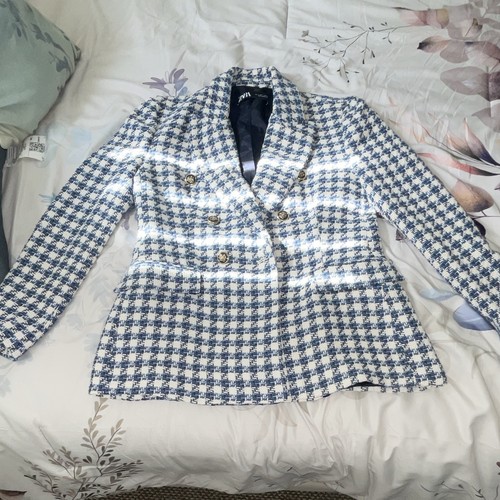 Zara blue white - blue/white, houndstooth