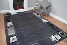 Modern Living Room Grey Rugs Mat Hallway Runner Large Small Floor Carpet Cheap