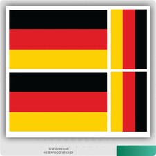 4 x GERMAN / GERMANY FLAG VINYL CAR VAN IPAD LAPTOP STICKER