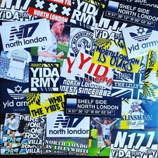 100 x Tottenham Stickers inspired by Hotspur Shirt Scarf Badge Flag White Hart 
