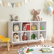 8 Cube Storage 2 Tier Bookcase Sideboard Unit White H0101494 Boxed