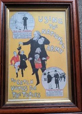 Vintage Political Cartoon In Frame 9x12in