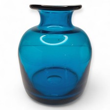 Vintage Blue Blenko Glass Vase