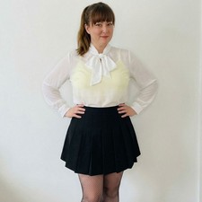 White Pussybow Tie Neck