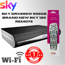 SKY + HD Box 500GB WiFi Remote Control & Cables Slimline Plus DRX890WL Freeview