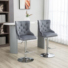 Velvet Swivel Bar Stools Set