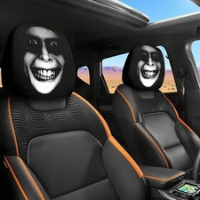 2X Funny Cartoon Car Headrest Covers,Cute Funny Cartoon Eyes Car Headrest Covers