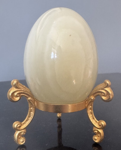 Vintage onyx egg ornament 8cm - ornament,