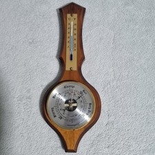 Weathermaster Barometer Vintage Banjo Wood Brass British 