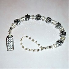 Silver Diamante Shamballa
