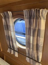 7 x Porthole Curtains Narrowboat Canalboat 14" Window Blind, Solid Brass