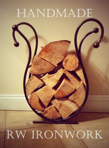 Wrought iron log holder - iron, holder,