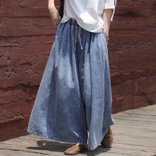 Women loose baggy denim pants - baggy,