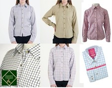 Womans Country Classic Check Long Sleeve Shirts Farming Shooting Hacking Beating