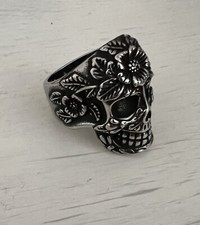 Calavera Sugar Skull Day Of The Dead. Men’s solid 925 silver Skull Ring
