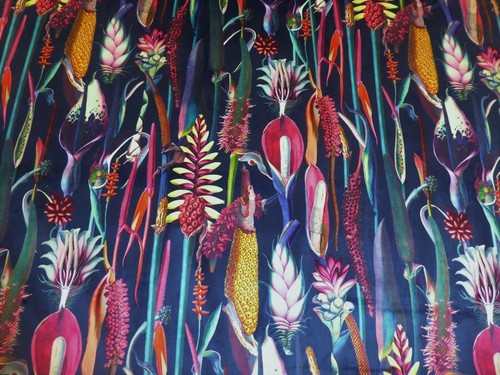 Tropical jungle velvet fabric - jungle,