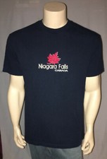 Niagara Falls Canada T Shirt Mens Large Navy Blue Embroidered 100% Cotton