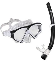 S Black White Full Face Diving