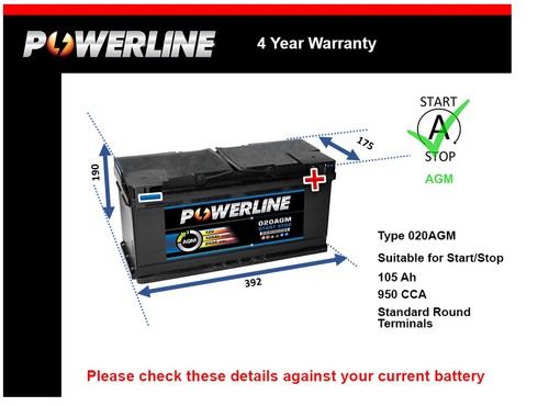 Agm battery fits - fits, 2.0d