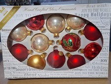 Vintage Glass Christmas Baubles x12 (6cm approx)