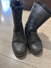 UGG Women's Boots Kensington Black Moto Biker Style- Size 7- Pre-owned