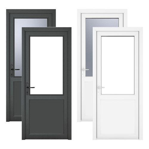 Pvc single door clear half - pvc,