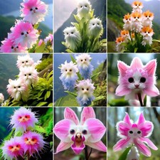 100pcs big flower faced cat - big,