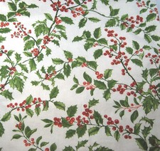 Ralph Lauren Holly Tree Pine 100% Cotton Tablecloth 70 Inch Round medium