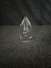 Vintage Wedgewood Paperweight Glass Clear Controlled Bubble Cone shape 10cm