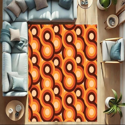 Retro rug 70s style decor - retro,