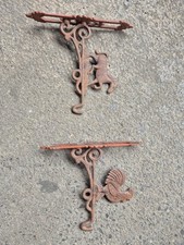Pair of Vintage Cast Iron Wall