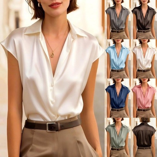 Womens satin silk blouse - satin,