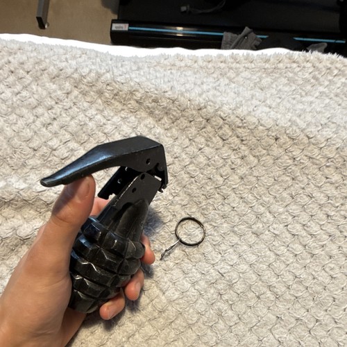 Black metal grenade shaped - black,
