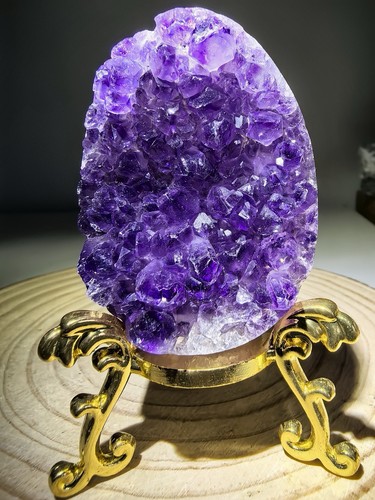 124g polished amethyst - 124g, druzy