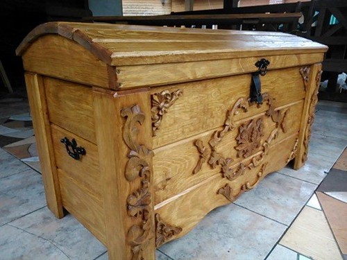 Wooden blanket box - box, coffee