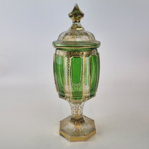 Vintage bohemian glass vase - vintage,