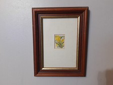 Wall Hanging Small Flower Floral Fabric Miniature Textile Fabric Framed Wall Art