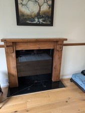 Wooden Fire Surround and Black