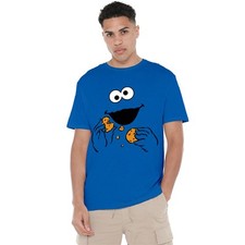 Sesame Street Cookie Monster Om Nom Face T-Shirt S-4XL, Royal