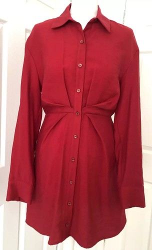 Zara red shirt dress - zara,