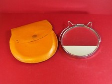 Vintage Art Deco Folding Travel Shaving Mirror Leather Cased - "Empire" Made